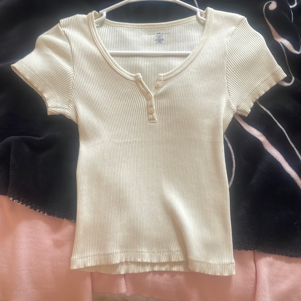 cream brandy melville top